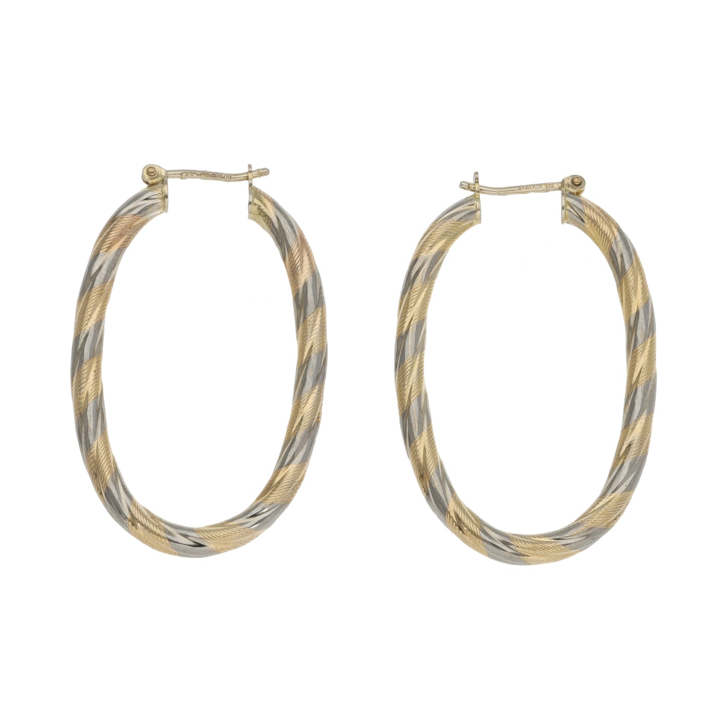 9ct Bicolour Gold Hoop Earrings