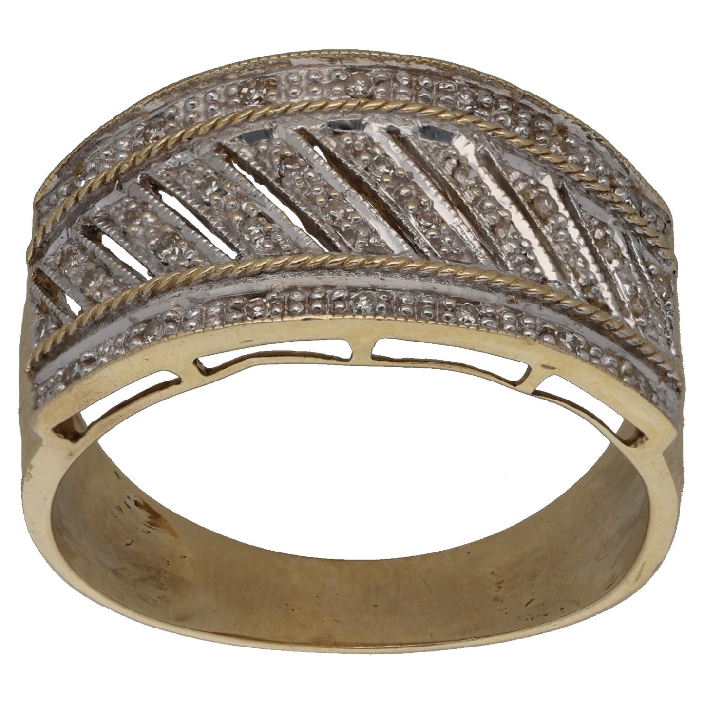 9ct Gold 0.16ct Diamond Alternative Ring Size T