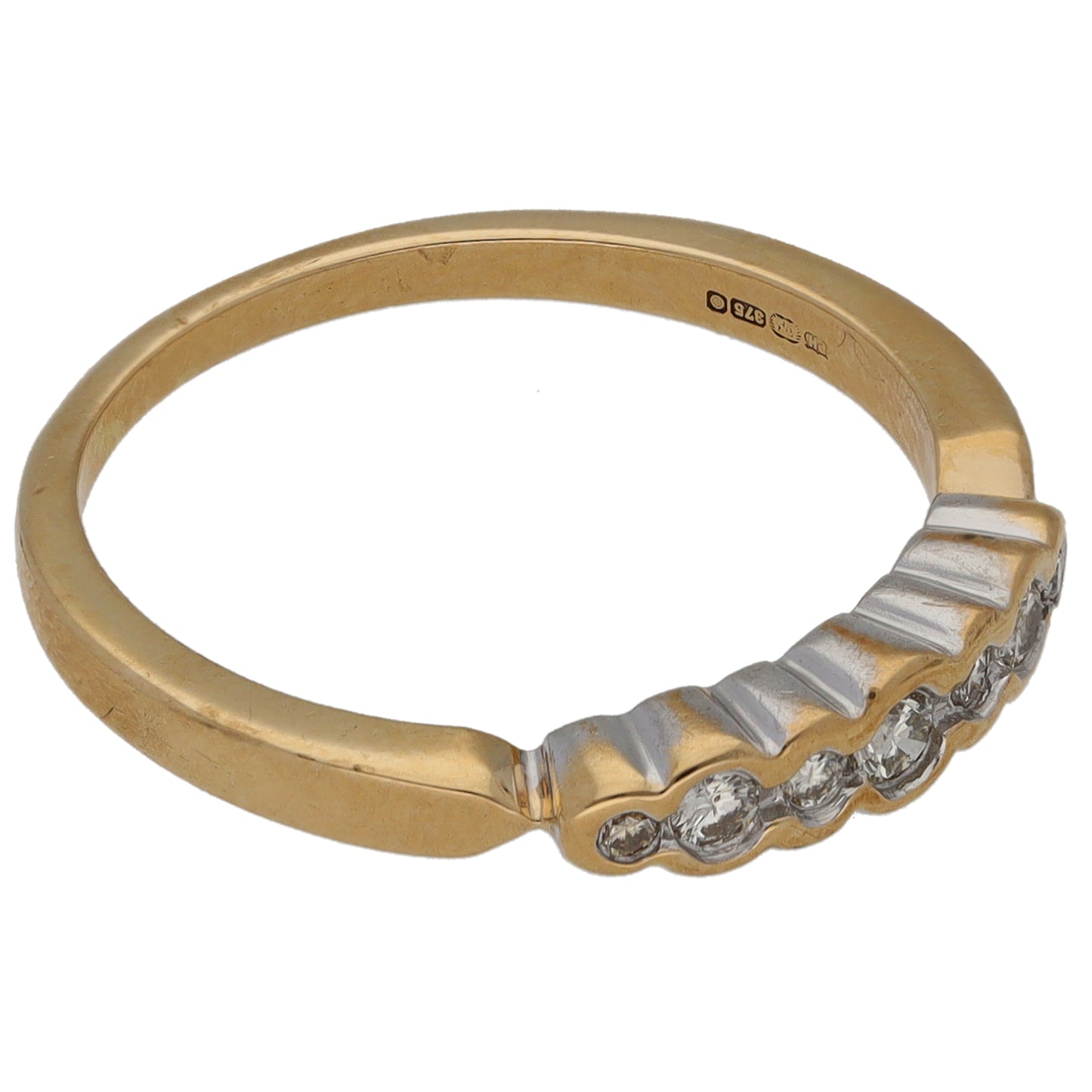 9ct Gold 0.15ct Diamond Half Eternity Ring Size M