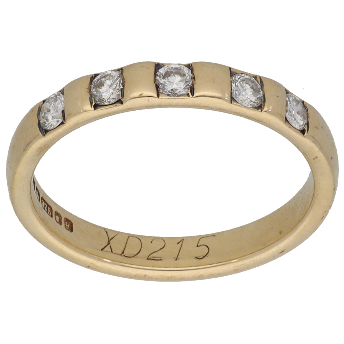 9ct Gold 0.25ct Diamond Half Eternity Ring Size N