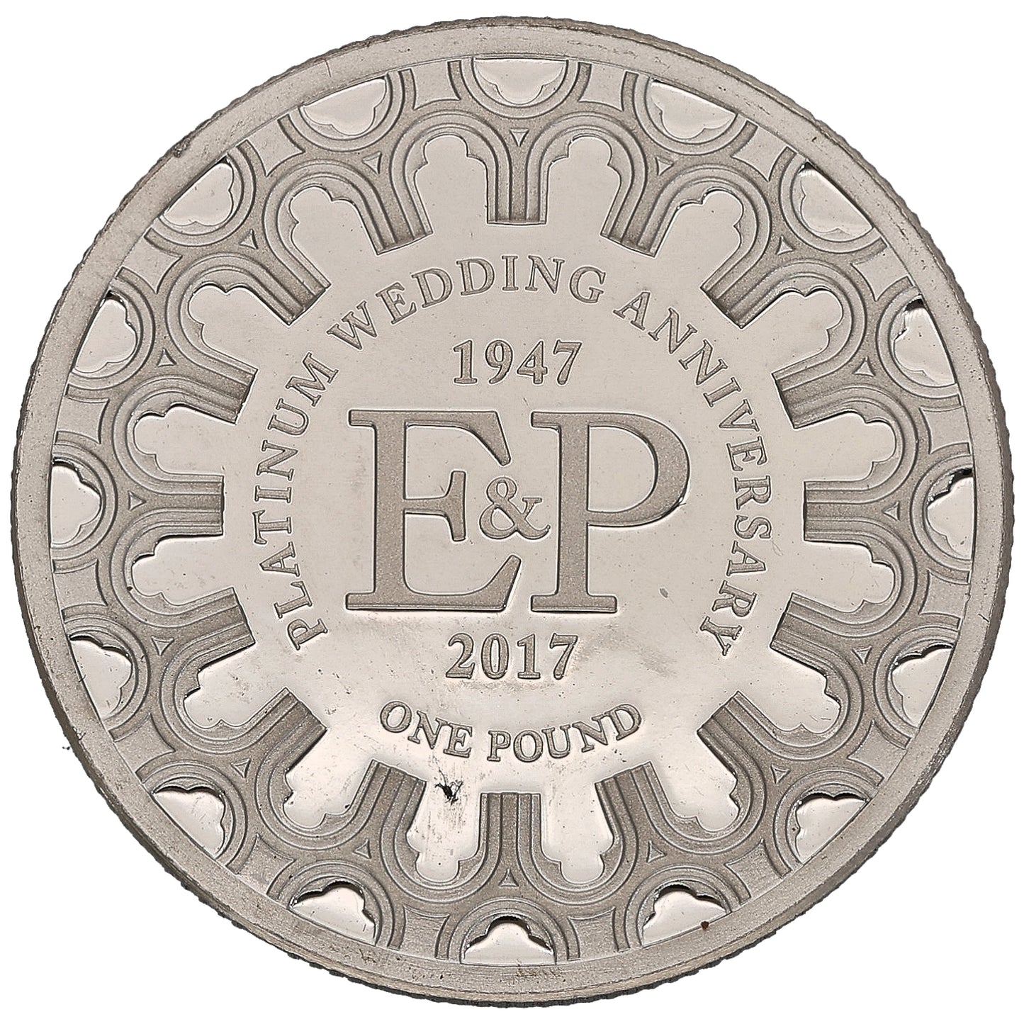 Platinum Wedding Anniversary One Pound Coin 2017
