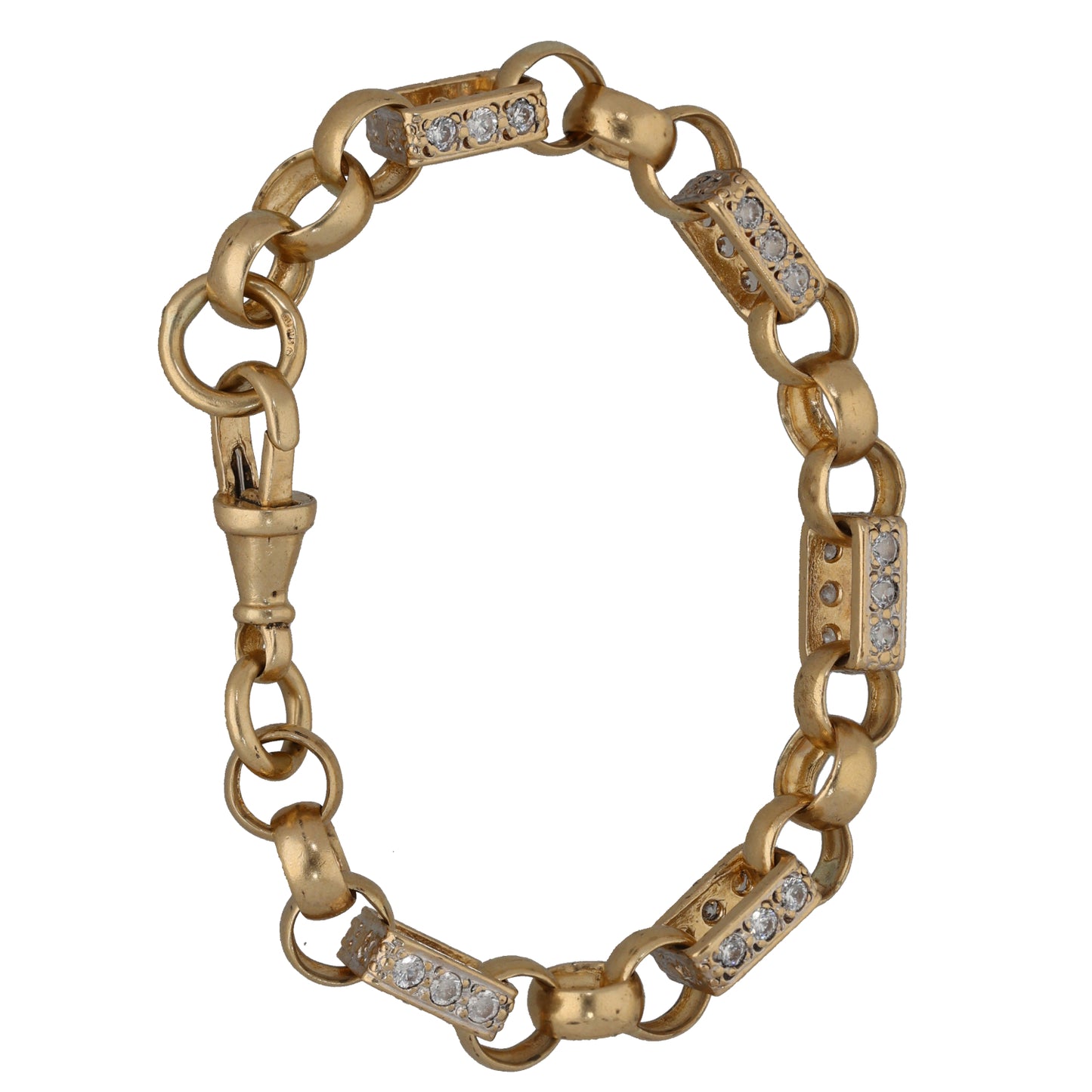 9ct Gold Cubic Zirconia Belcher Bracelet