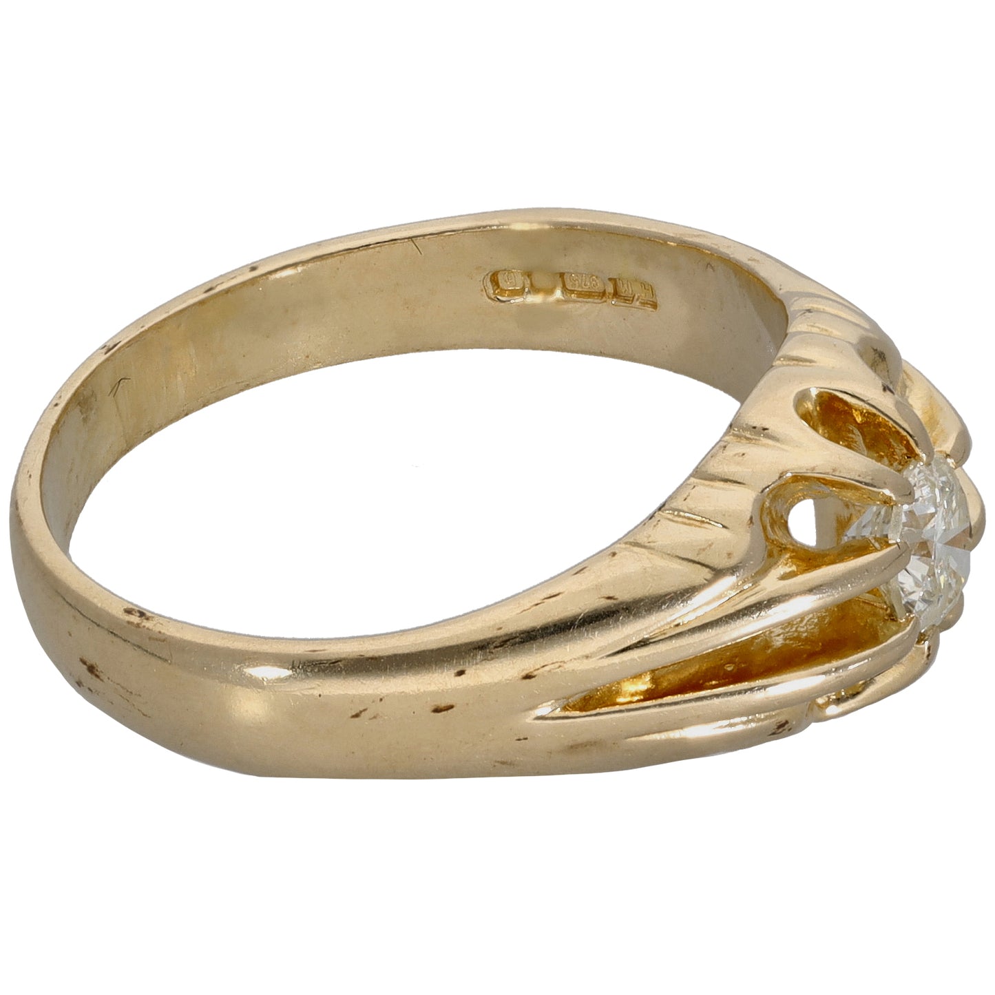 9ct Gold 0.33ct Diamond Solitaire Ring Size Q