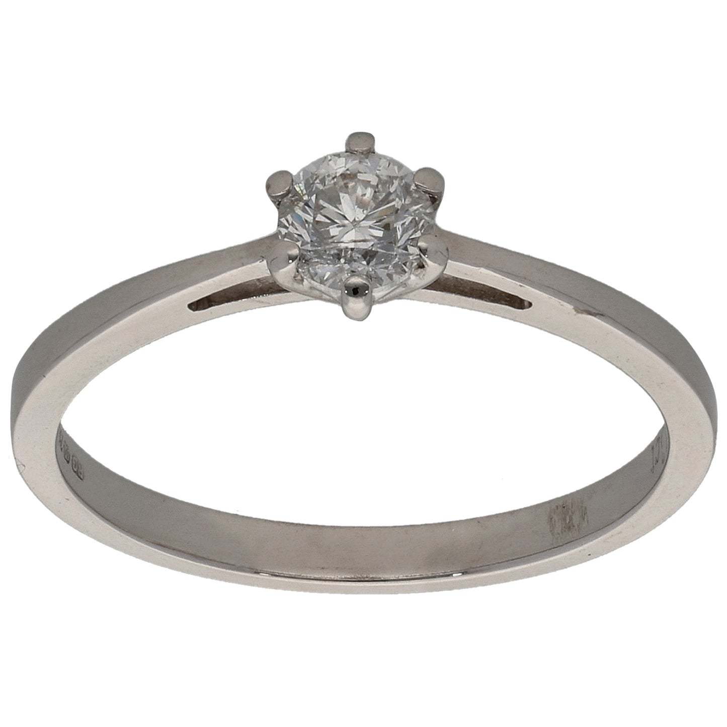 18ct White Gold 0.33ct Diamond Solitaire Ring Size M