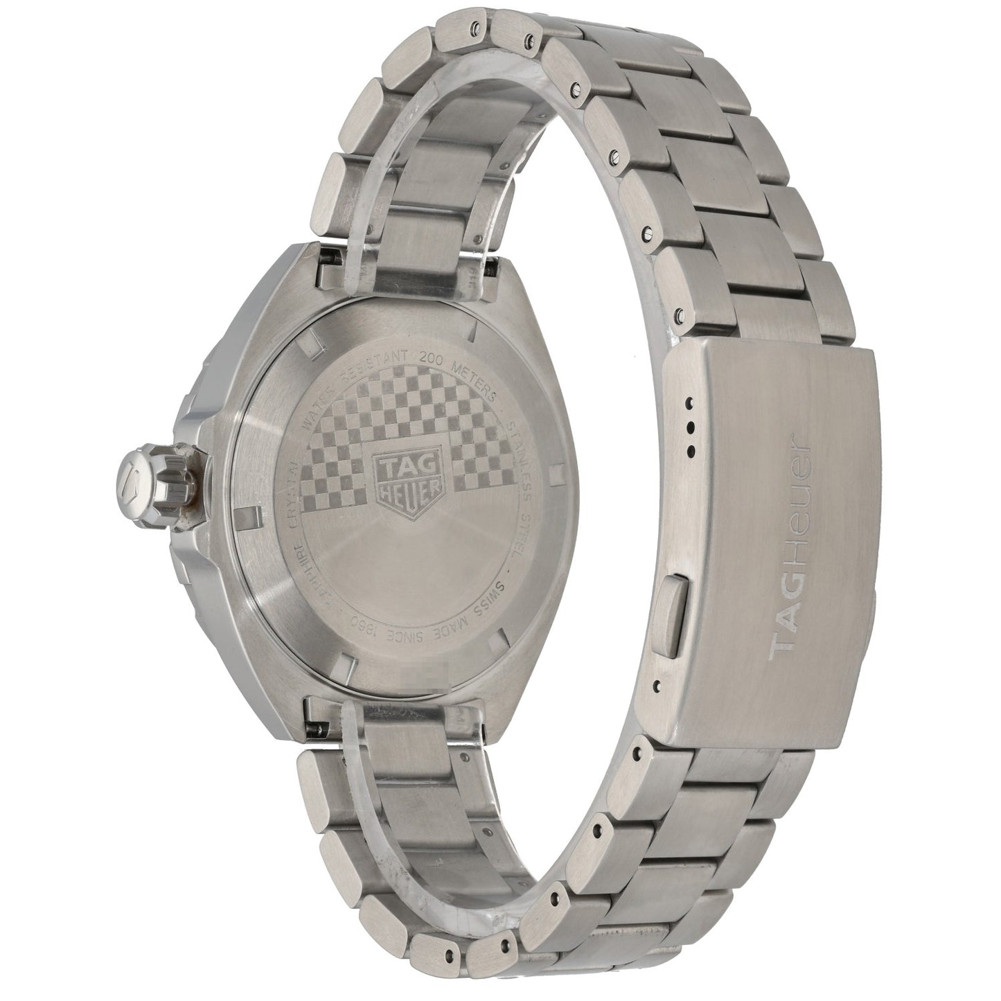 Tag Heuer Formula 1 WAZ1118, caseback image in 41mm stainless steel case and bracelet