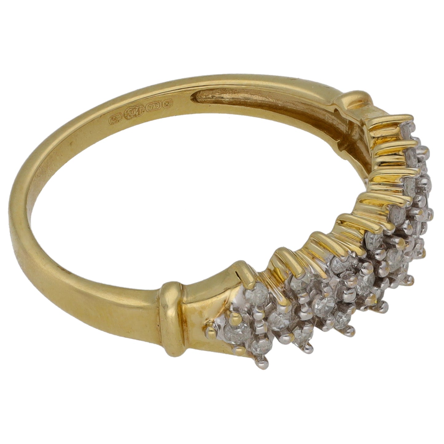 9ct Gold 0.25ct Diamond Dress/Cocktail Ring Size P