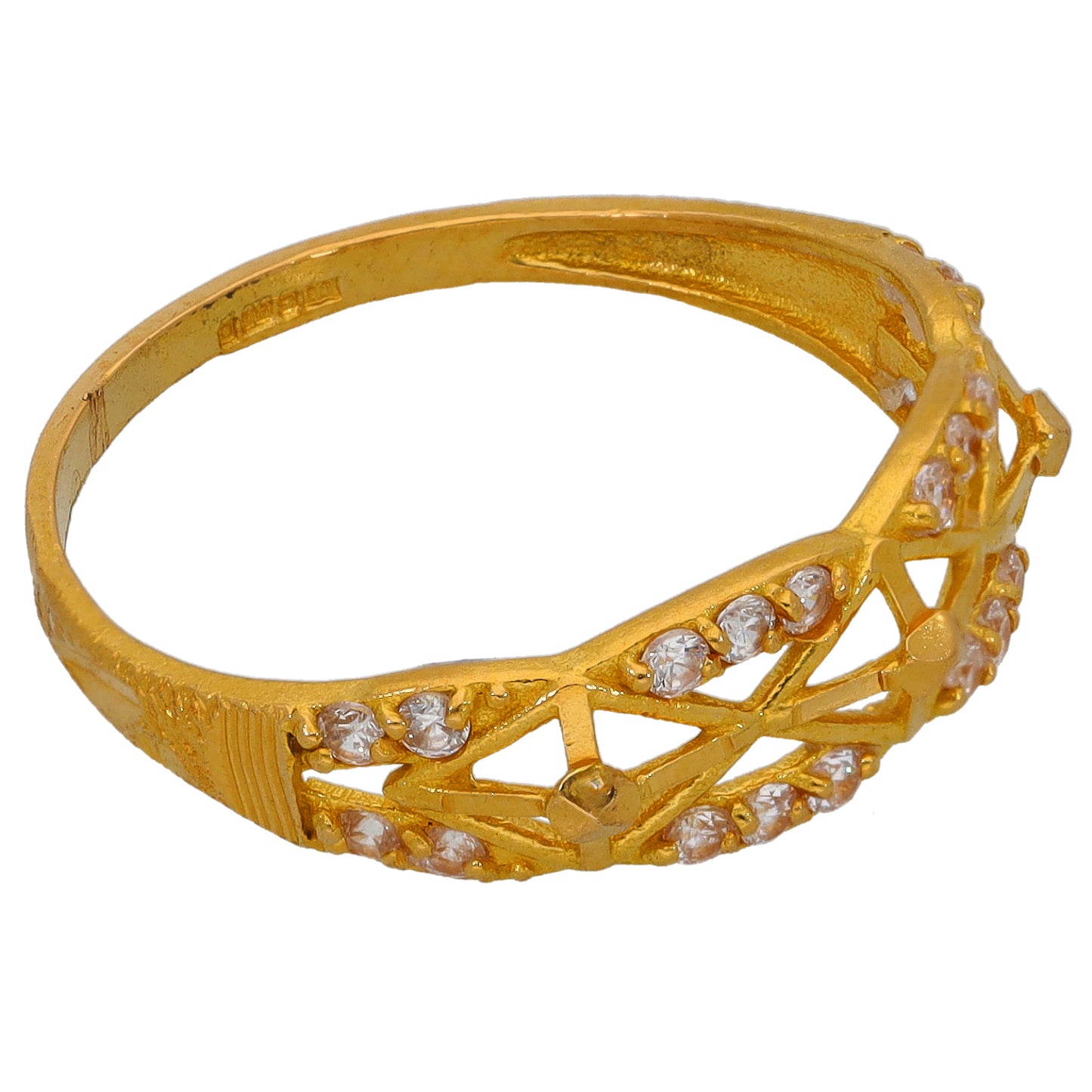 22ct Gold Cubic Zirconia Dress/Cocktail Ring Size P