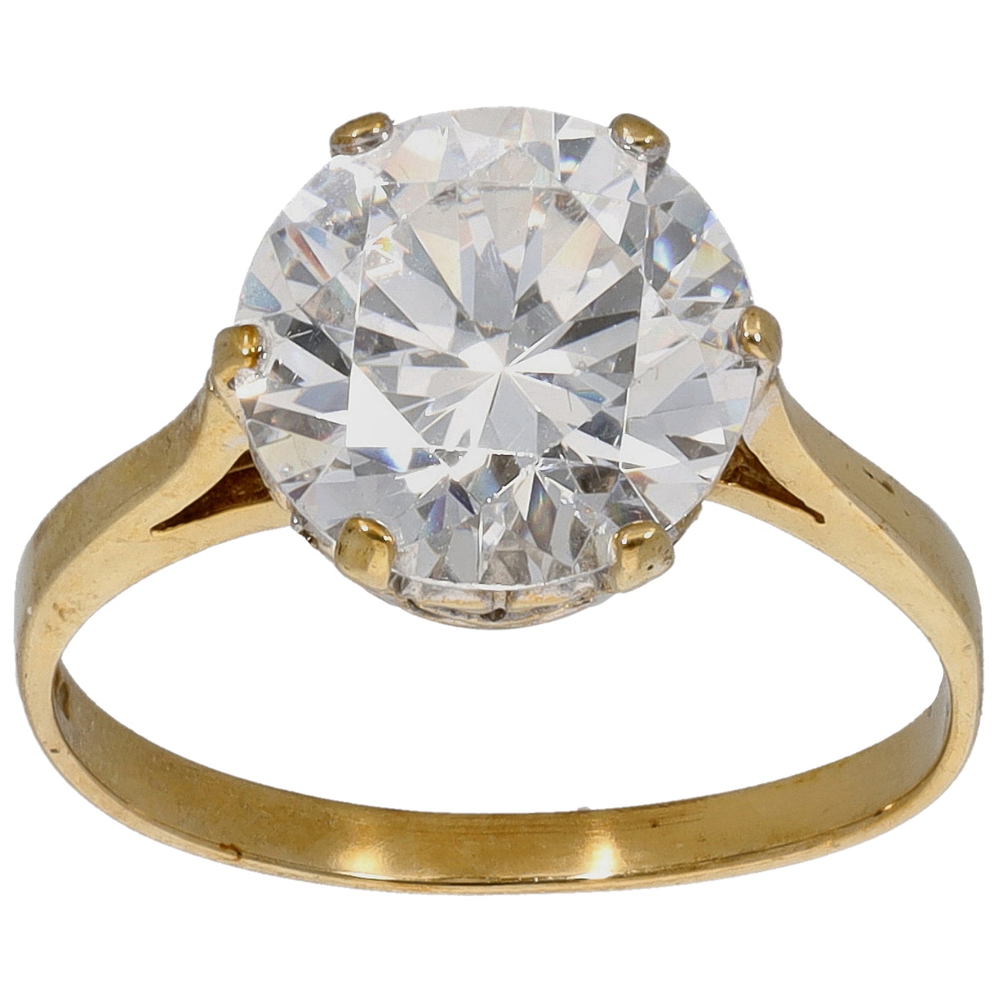9ct Gold Cubic Zirconia Single Stone Ring Size O