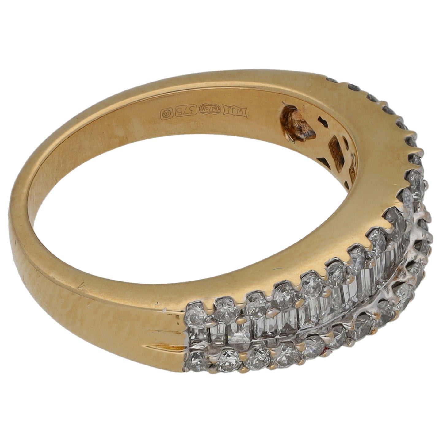 9ct Gold 1.00ct Diamond Half Eternity Ring Size K