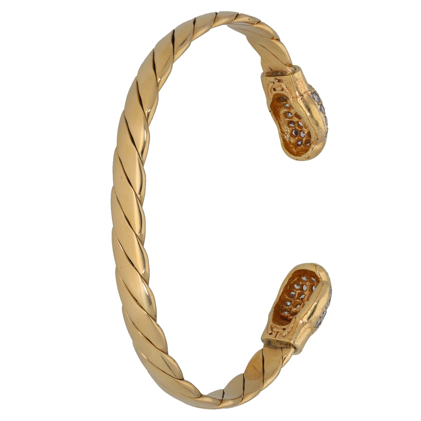 9ct Gold Cubic Zirconia Torque Bangle