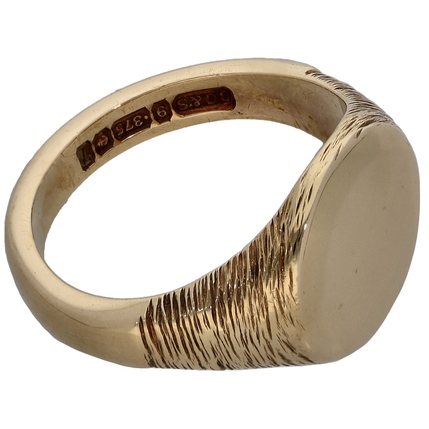 9ct Gold Plain Signet Ring Size R
