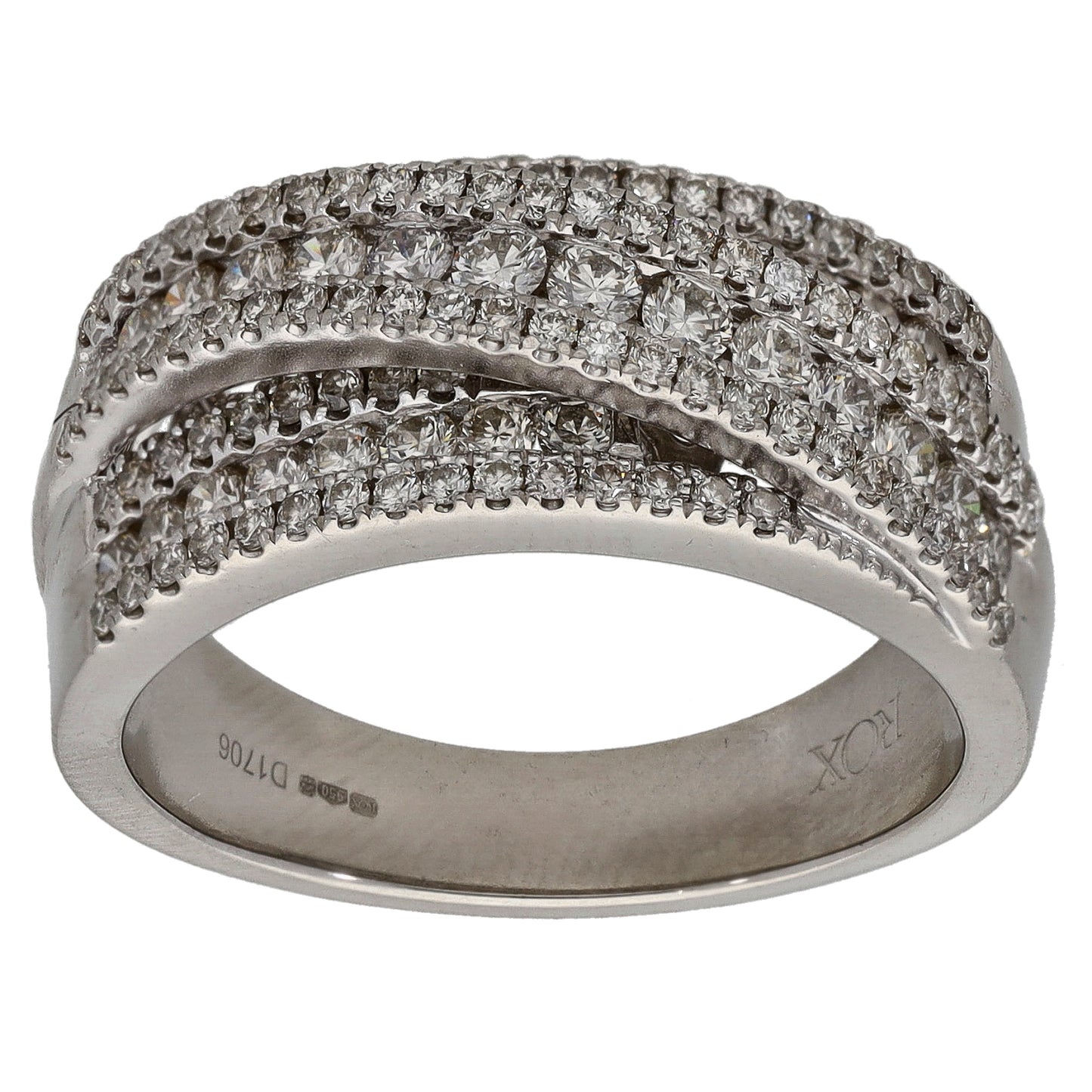 Platinum 1.40ct Diamond Dress/Cocktail Ring Size U