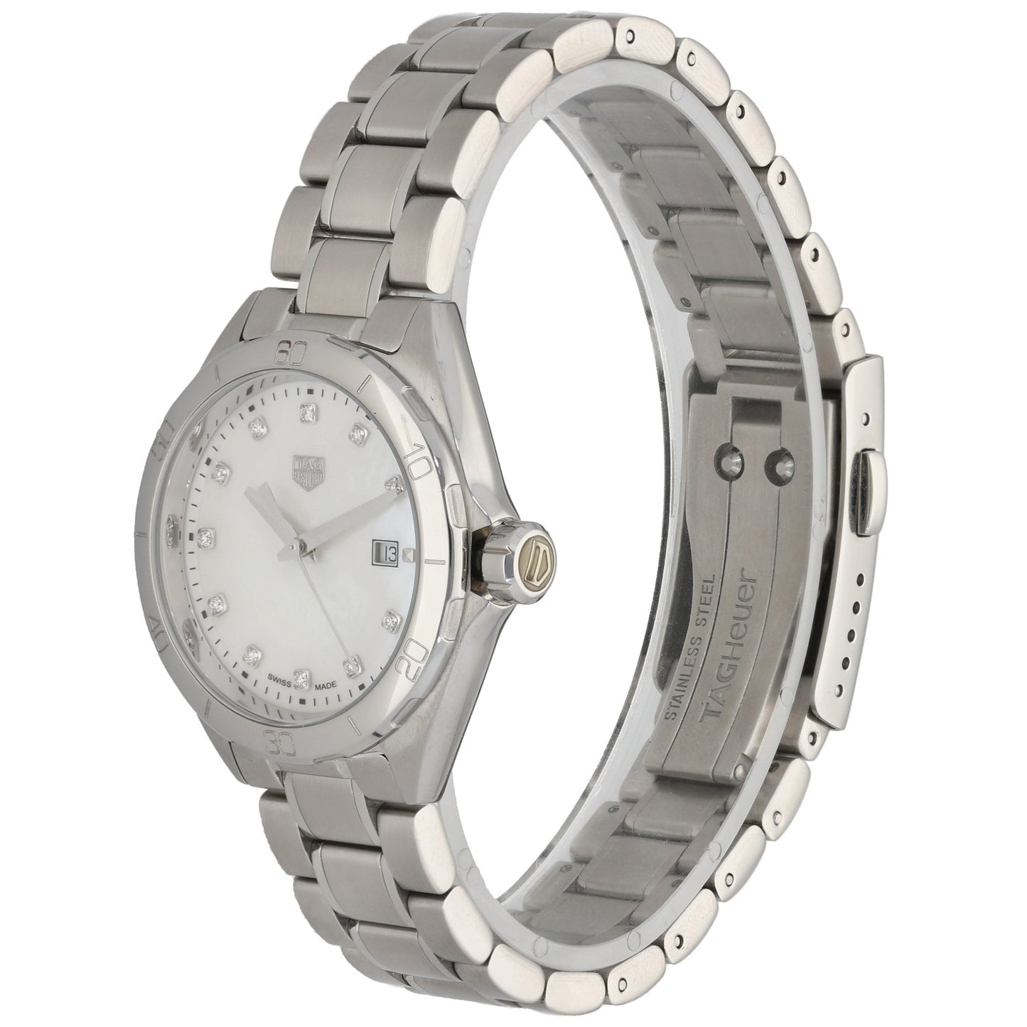Tag Heuer Formula 1 WBJ1419, Mother of Pearl dial, Stainless Steel Watch - Front Angled Image
