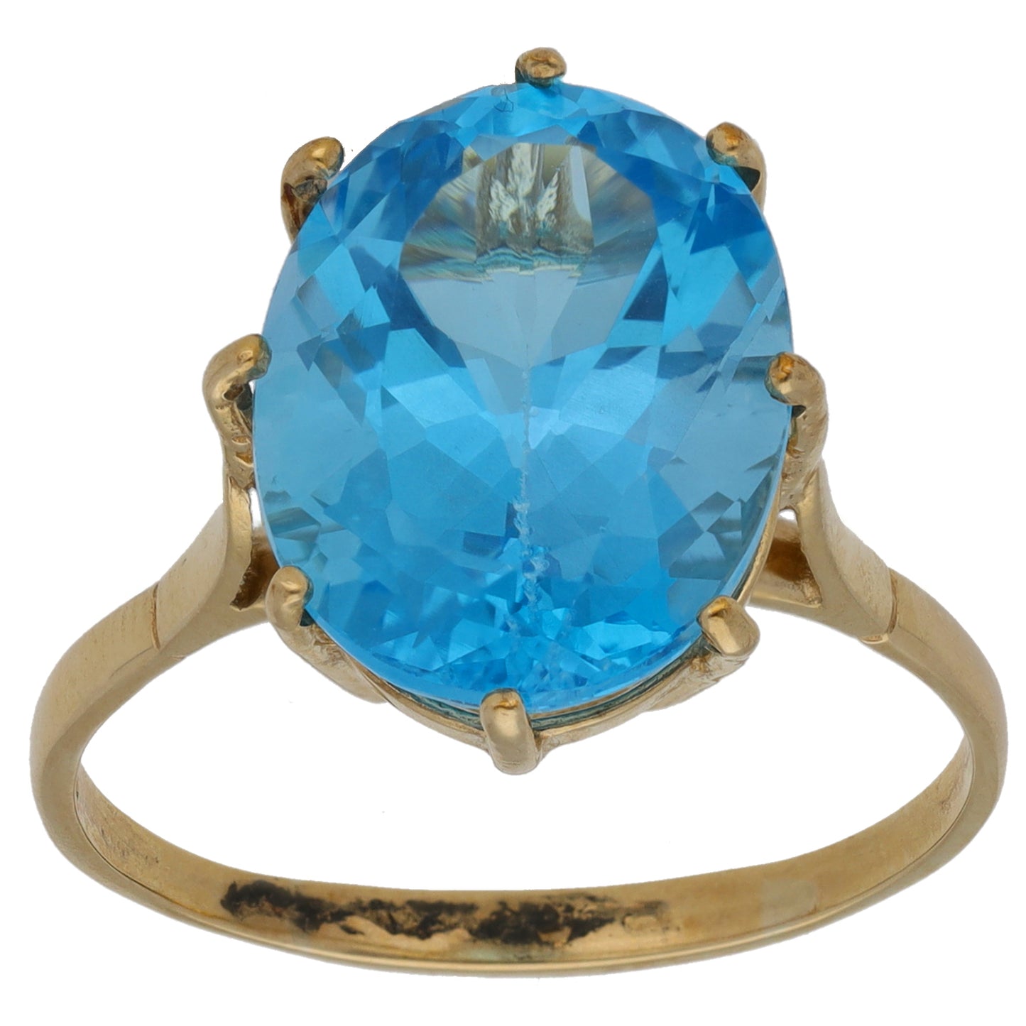 9ct Gold Topaz Single Stone Ring Size W