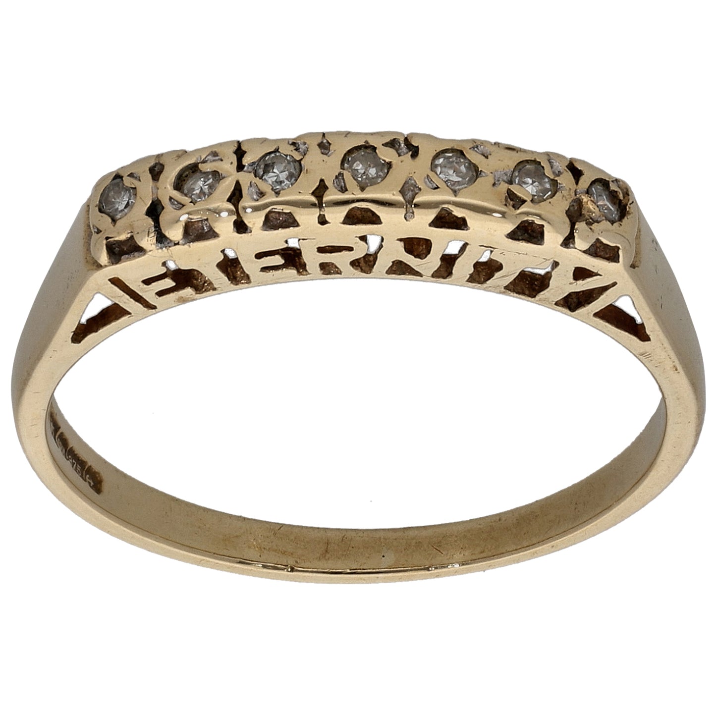 9ct Gold 0.035ct Diamond Half Eternity Ring Size M