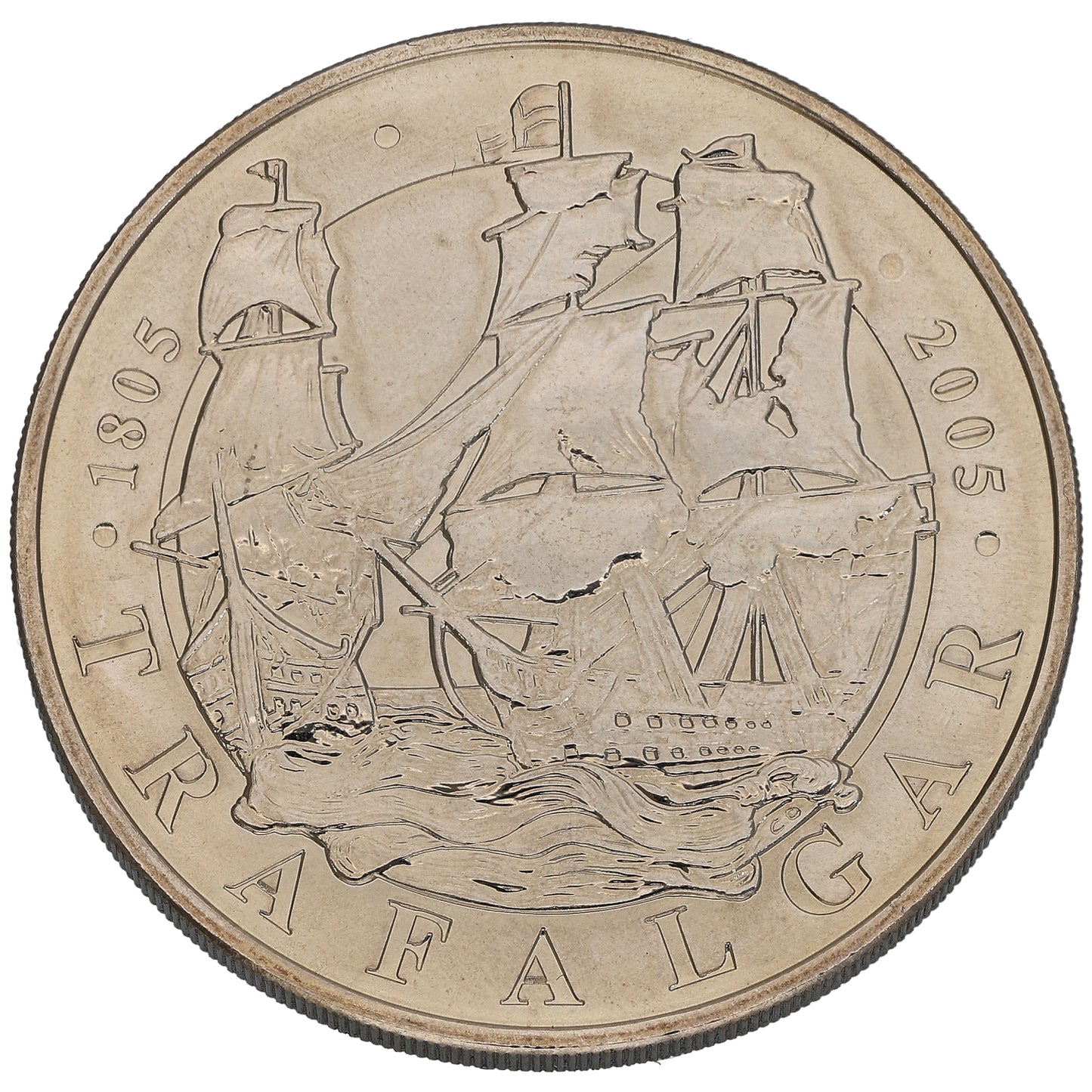 Sterling Silver Battle Of Trafalgar Five Pounds Coin 2005