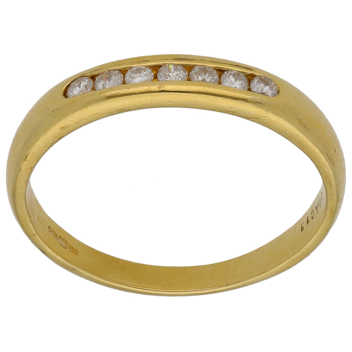18ct Gold 0.13ct Diamond Half Eternity Ring Size L