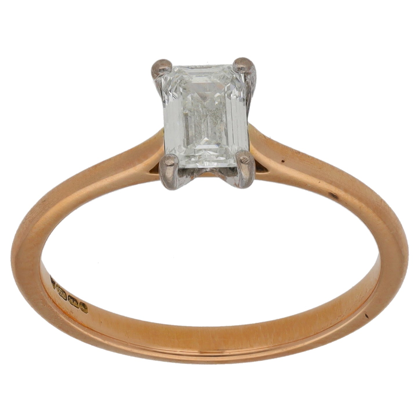 18ct Rose Gold 0.51ct Diamond Solitaire Ring Size K