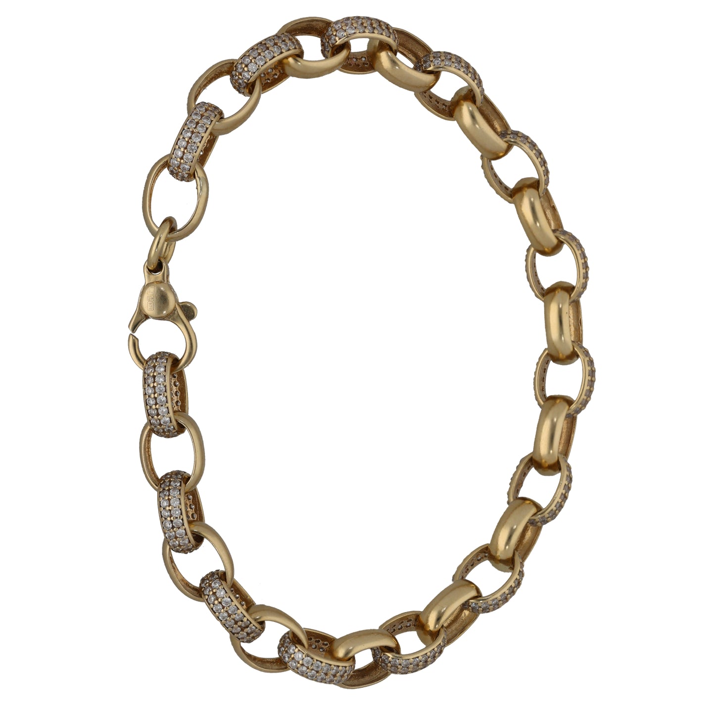 9ct Gold Cubic Zirconia Belcher Bracelet