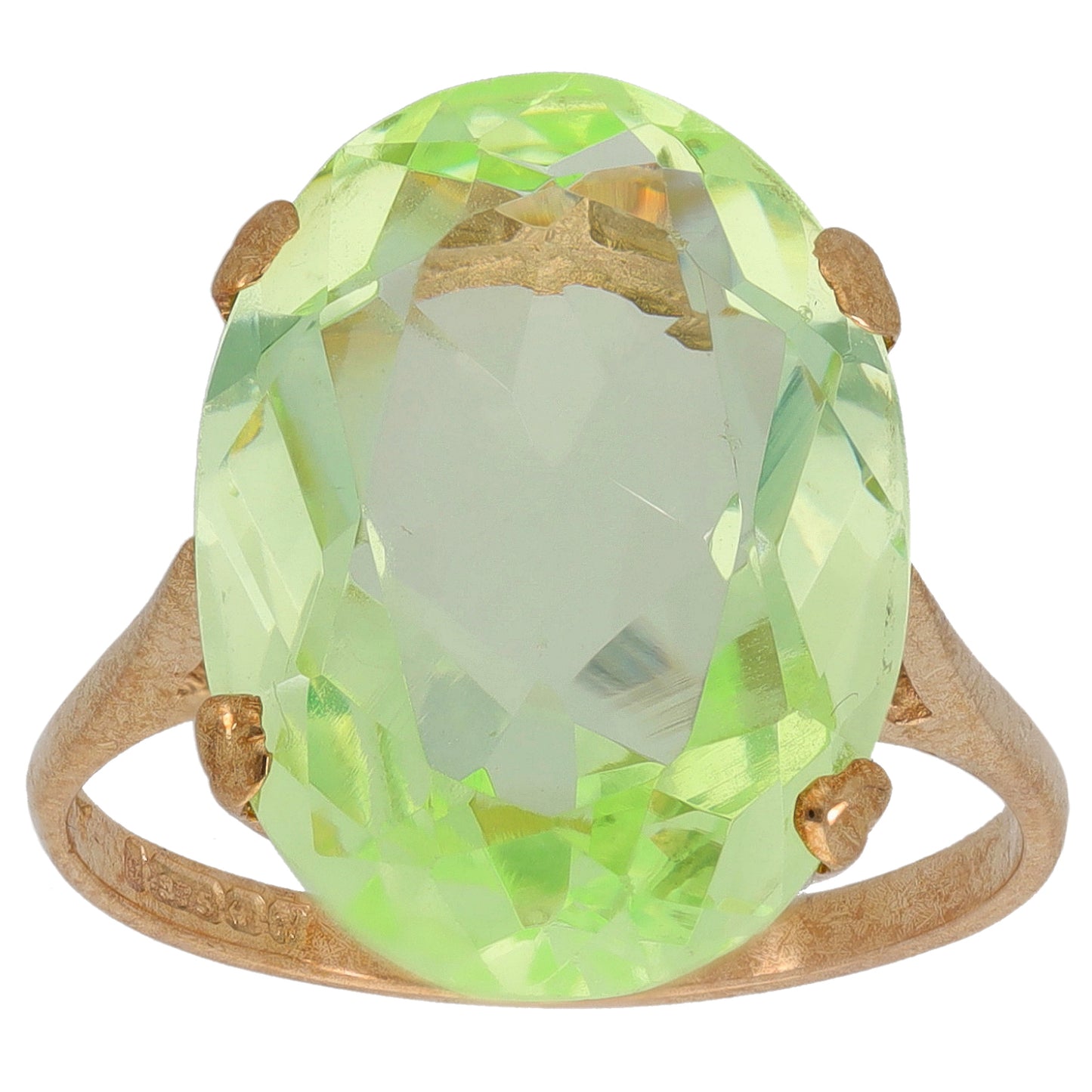 9ct Gold Imitation Gem Single Stone Ring Size P