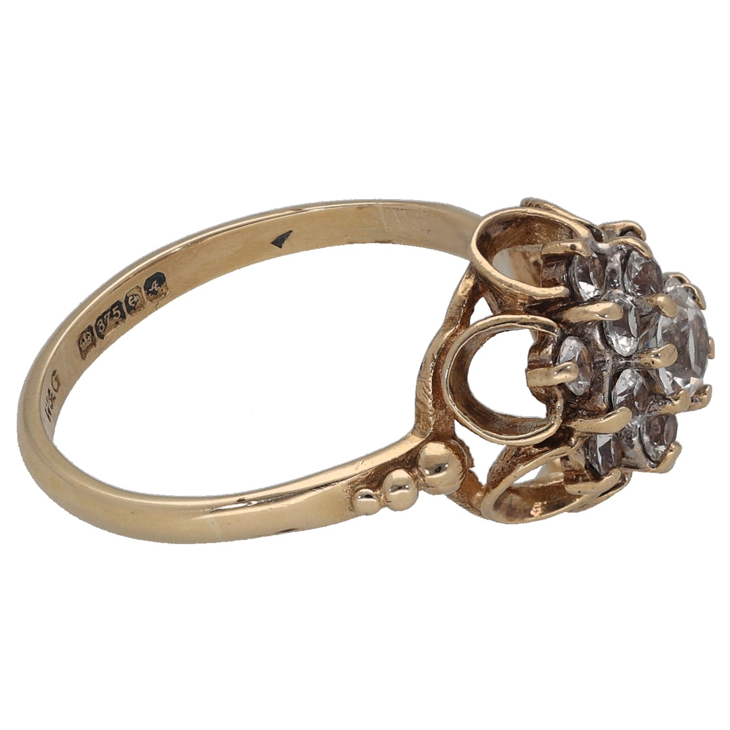 9ct Gold Cubic Zirconia Dress/Cocktail Ring Size M