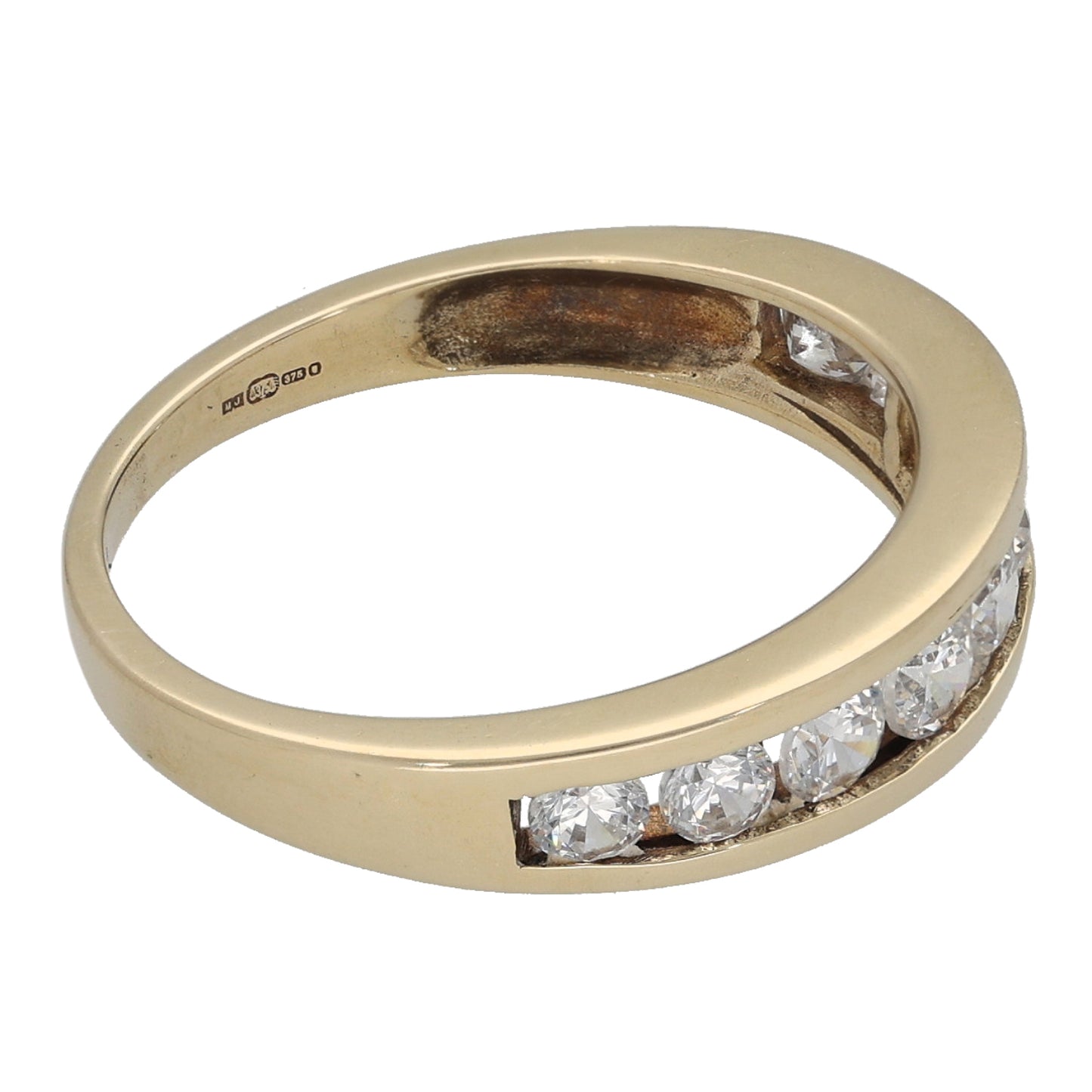 9ct Gold Cubic Zirconia Half Eternity Ring Size M
