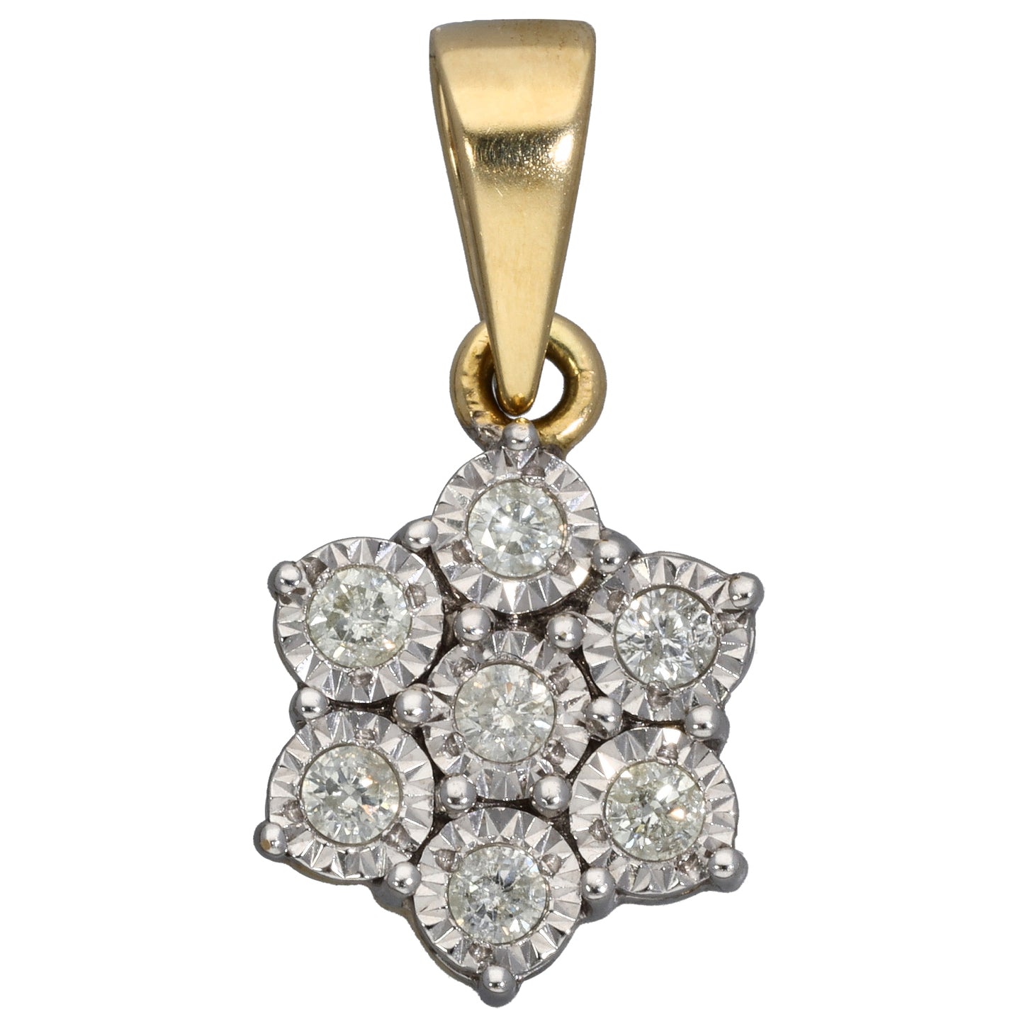 18ct Gold 0.35ct Diamond Cluster Pendant