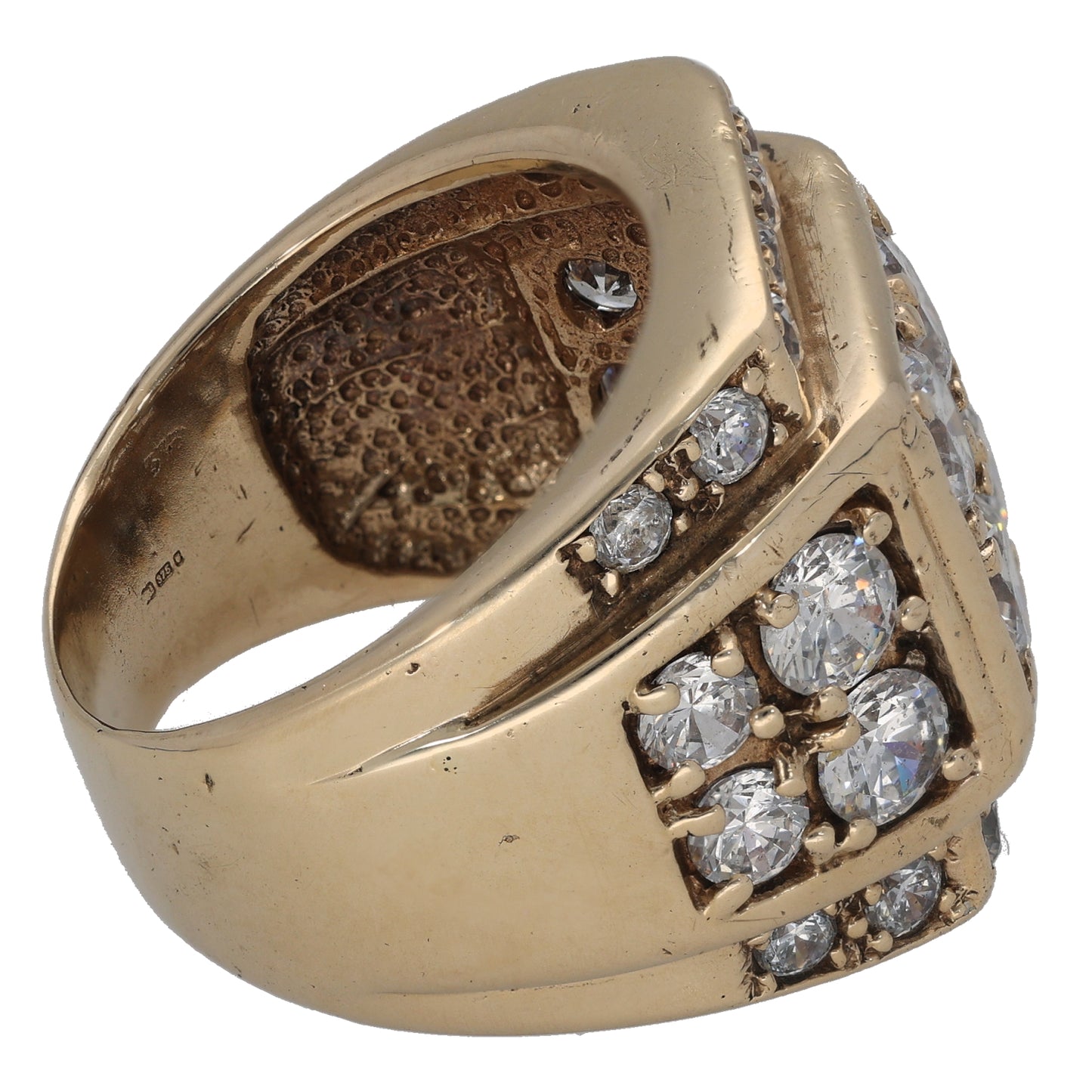 9ct Gold Cubic Zirconia Signet Ring Size Y