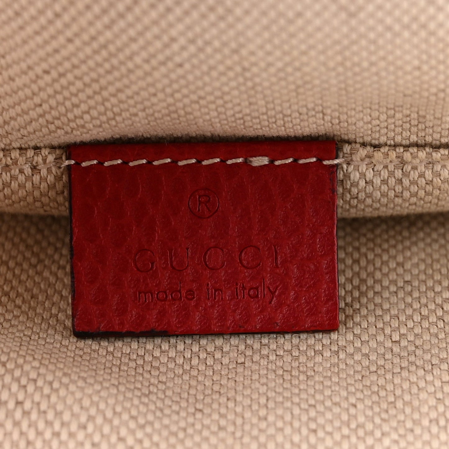 Gucci Soho Chain Backpack Pebbled Calfskin Leather Bag - Hibiscus Red