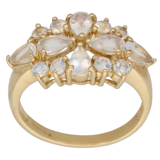 9ct Gold Coated Quartz Dress/Cocktail Ring Size N
