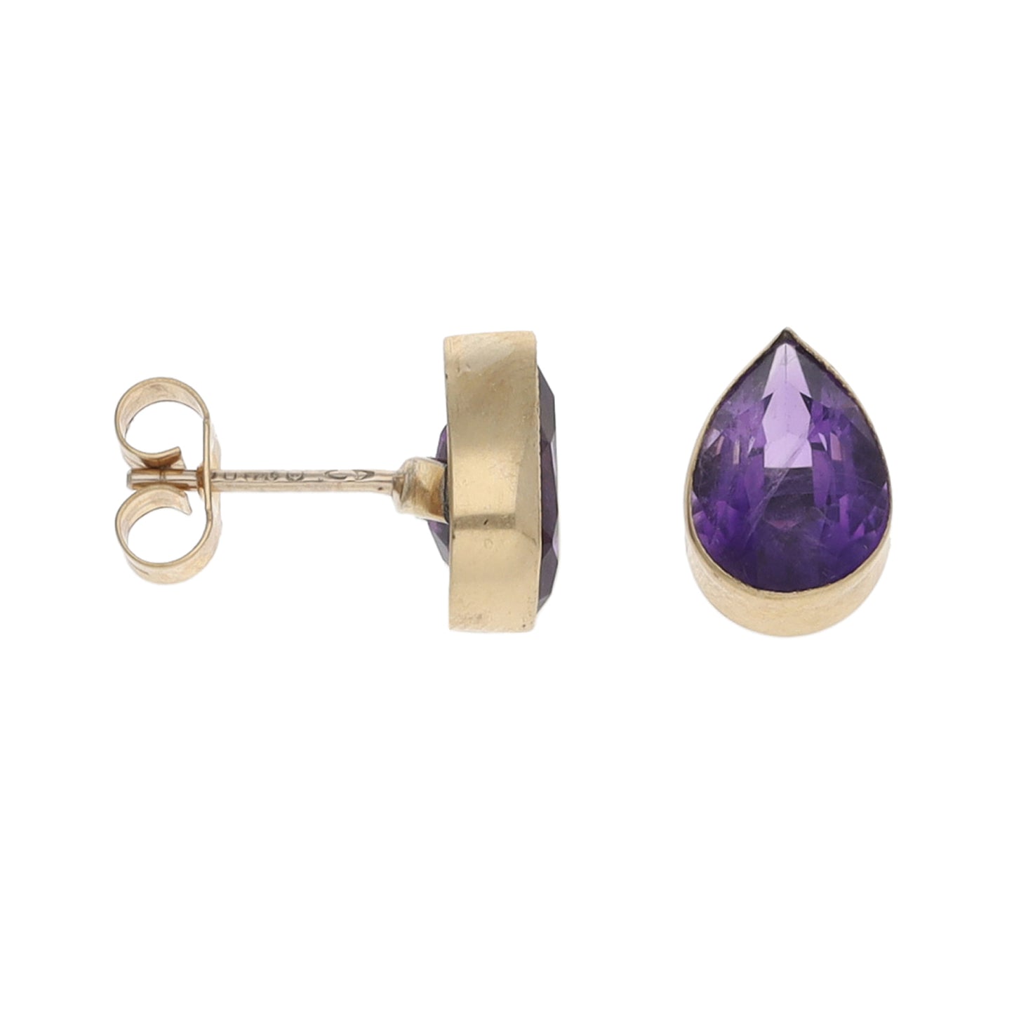 9ct Gold Amethyst Earrings & Pendant Jewellery Set