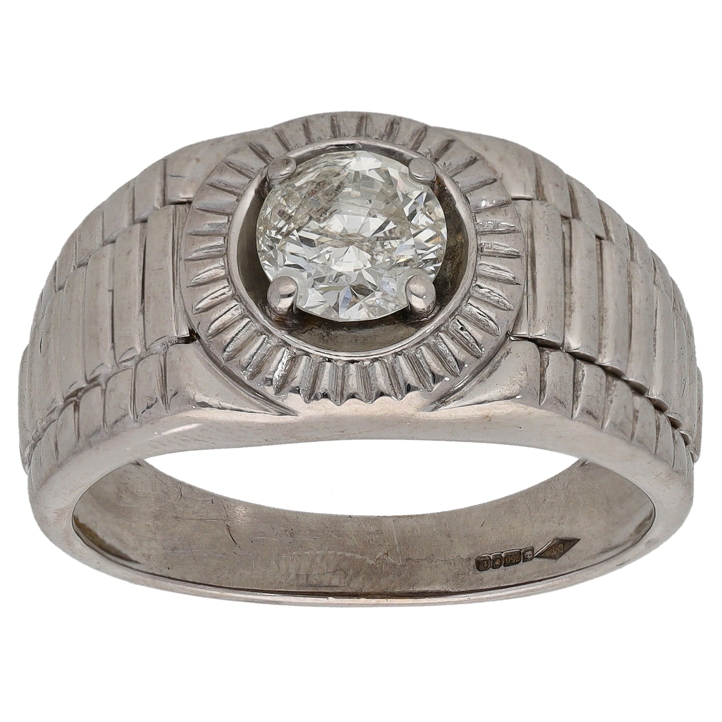 18ct White Gold 1.00ct Diamond Solitaire Ring Size W
