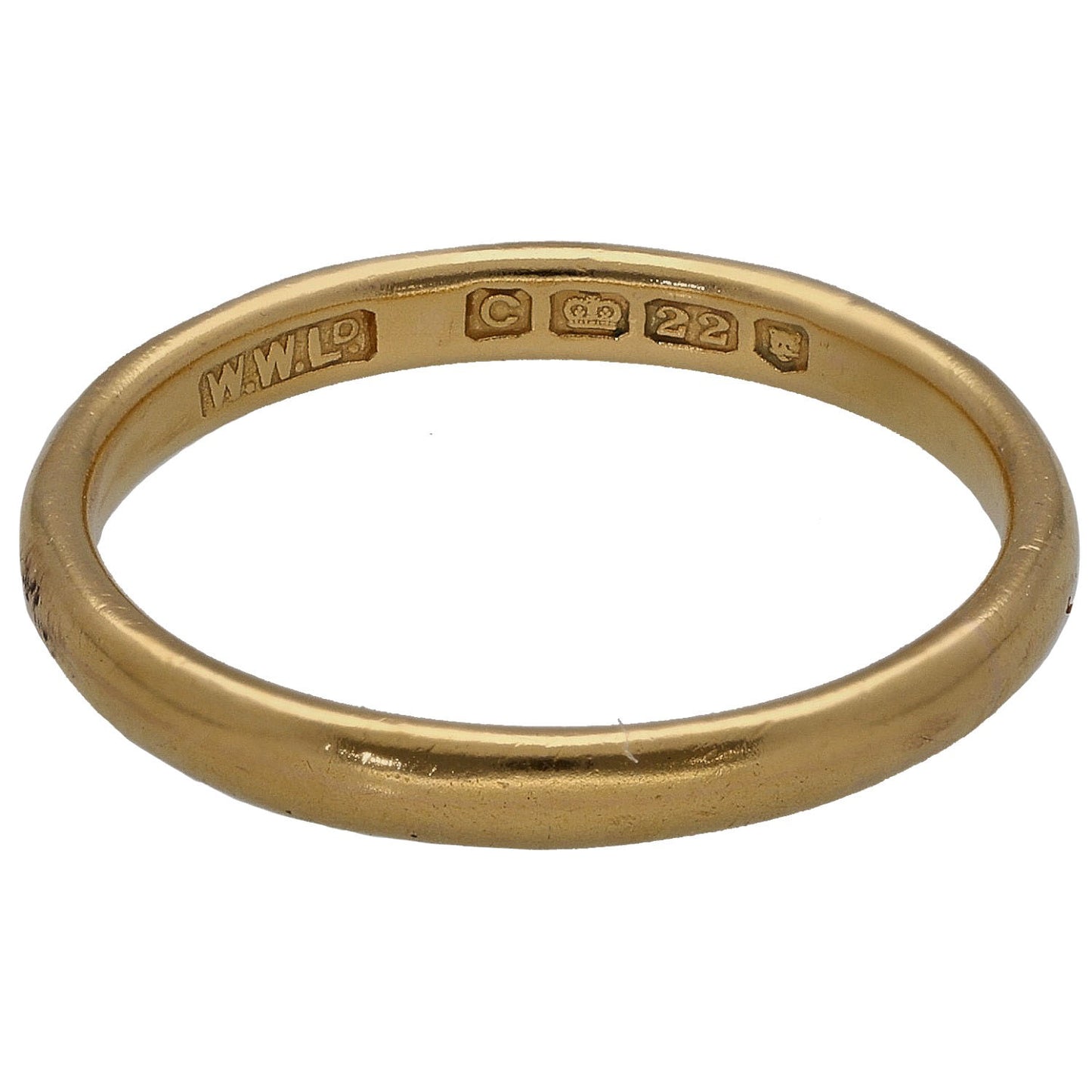 22ct Gold Plain Wedding Ring Size L