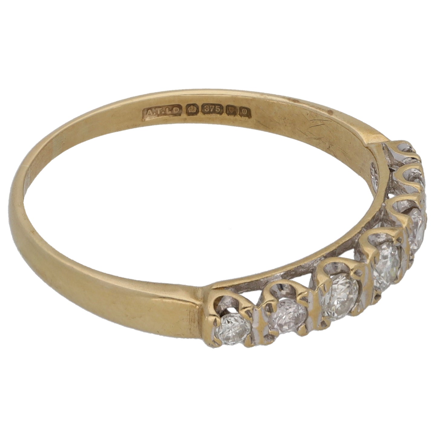 9ct Gold 0.29ct Diamond Half Eternity Ring Size O