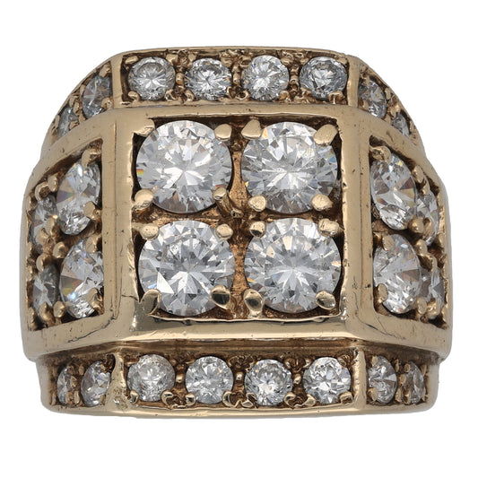 9ct Gold Cubic Zirconia Signet Ring Size Y