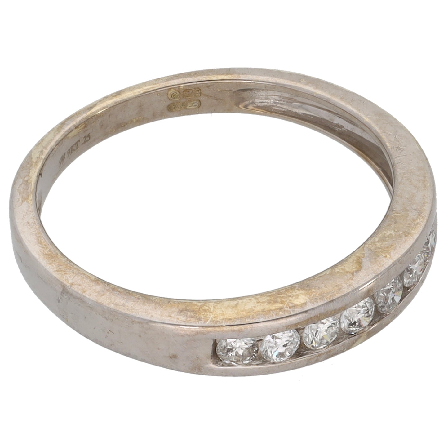 9ct White Gold 0.25ct Diamond Half Eternity Ring Size N