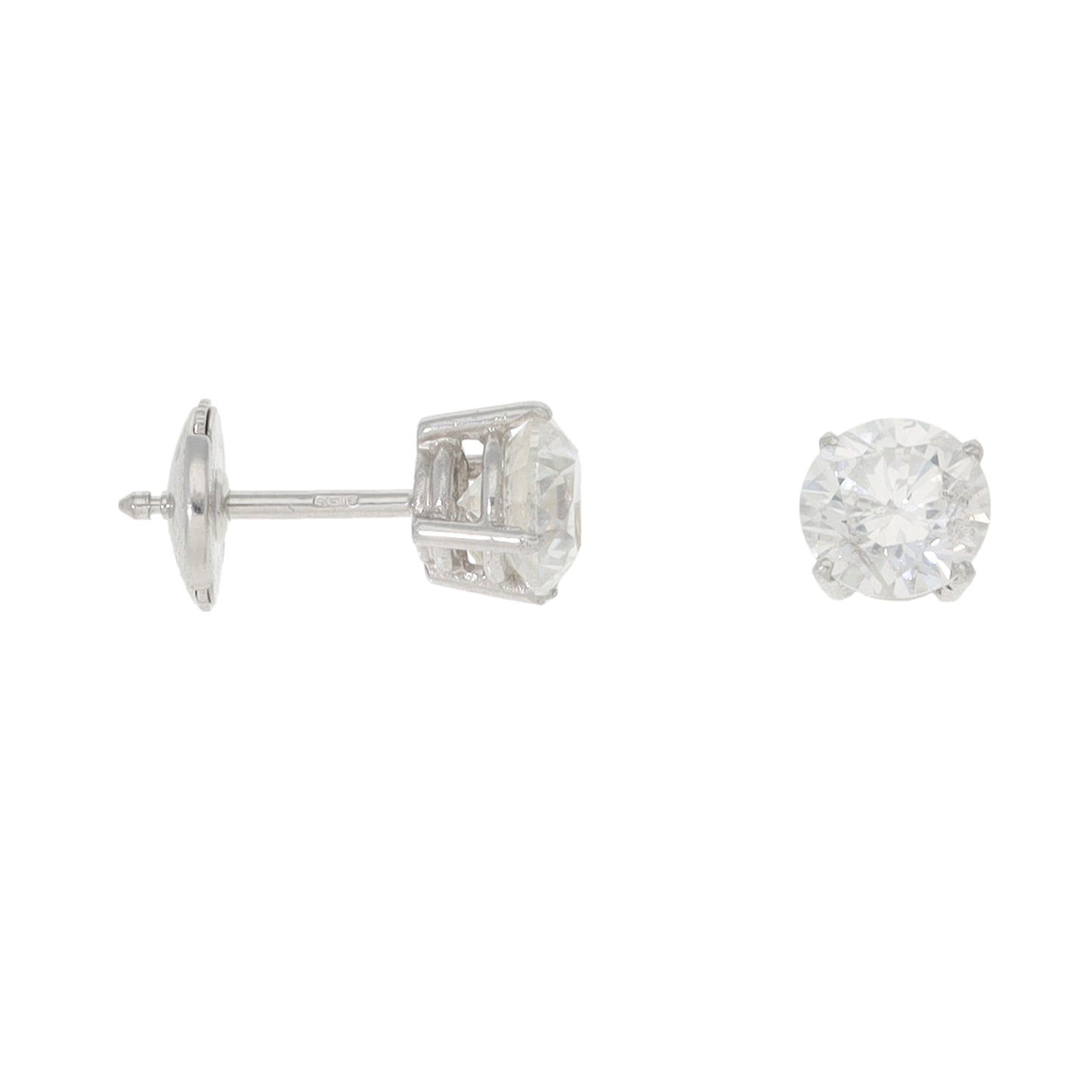18ct White Gold 2.40ct Diamond Solitaire Earrings