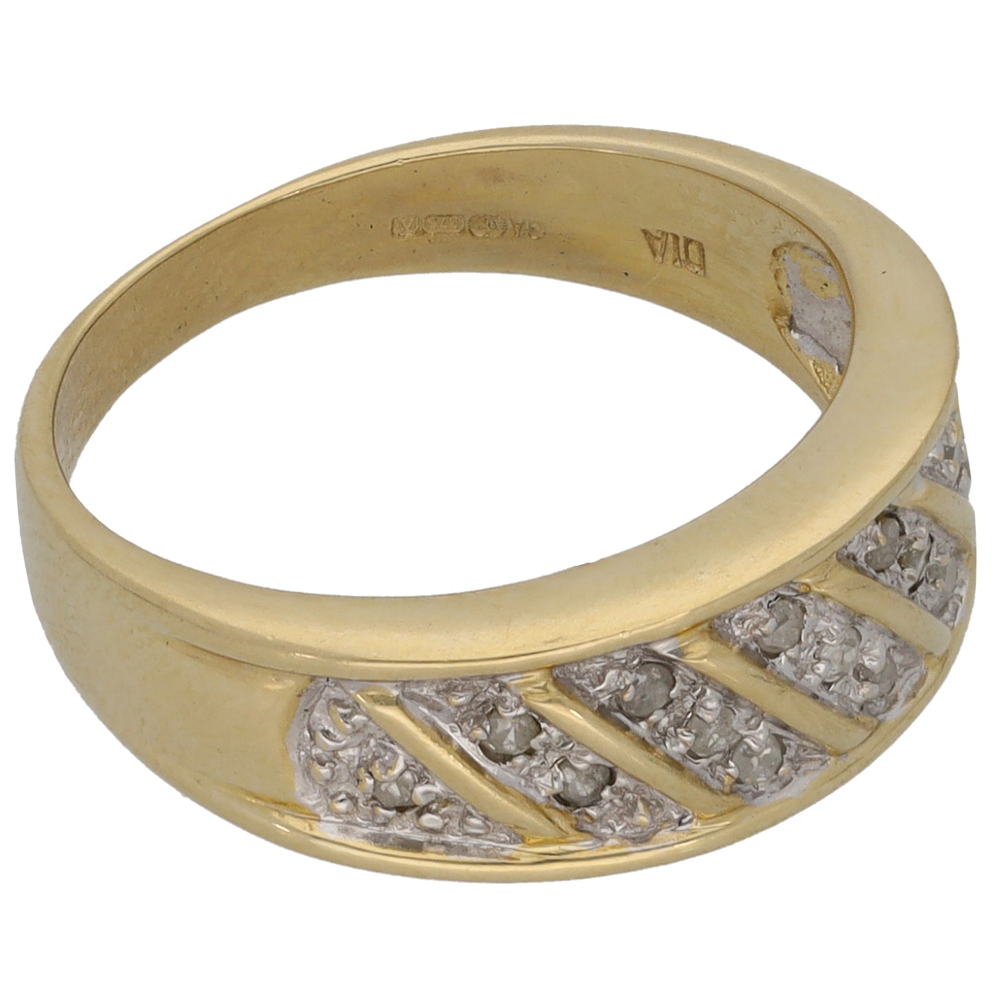 9ct Gold 0.075ct Diamond Dress/Cocktail Ring Size L