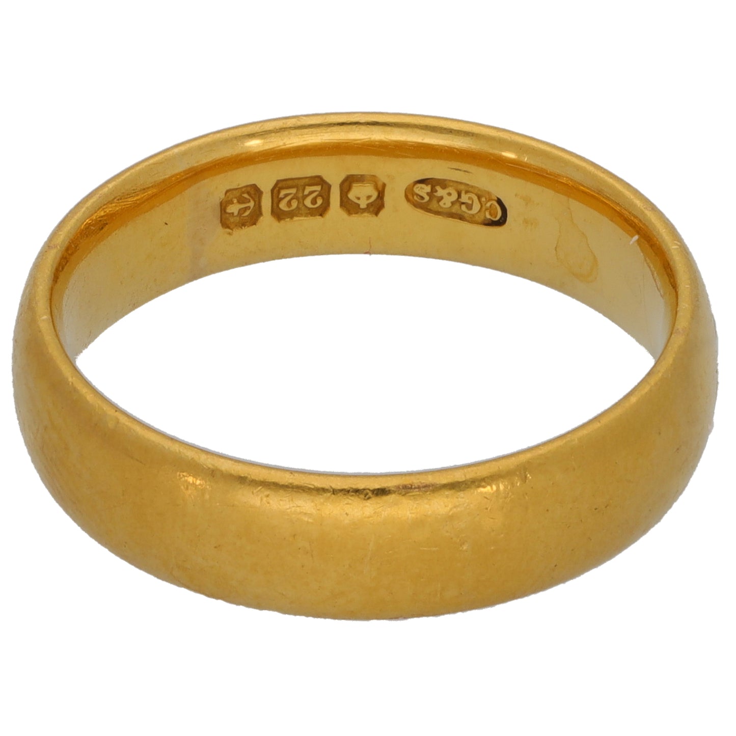 22ct Gold Plain Wedding Ring Size M