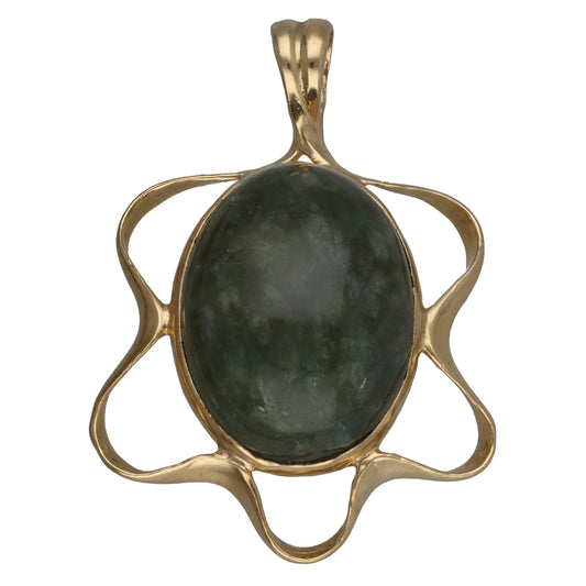 9ct Gold Jade Alternative Pendant