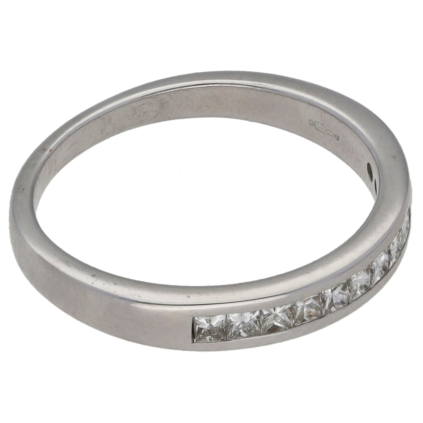 18ct White Gold 0.24ct Diamond Half Eternity Ring Size L
