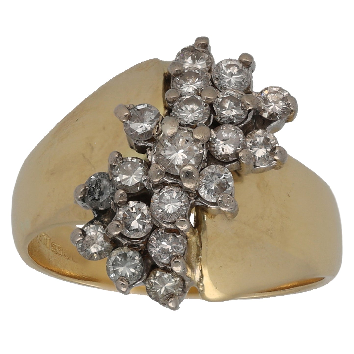 18ct Gold 0.65ct Diamond Dress/Cocktail Ring Size M