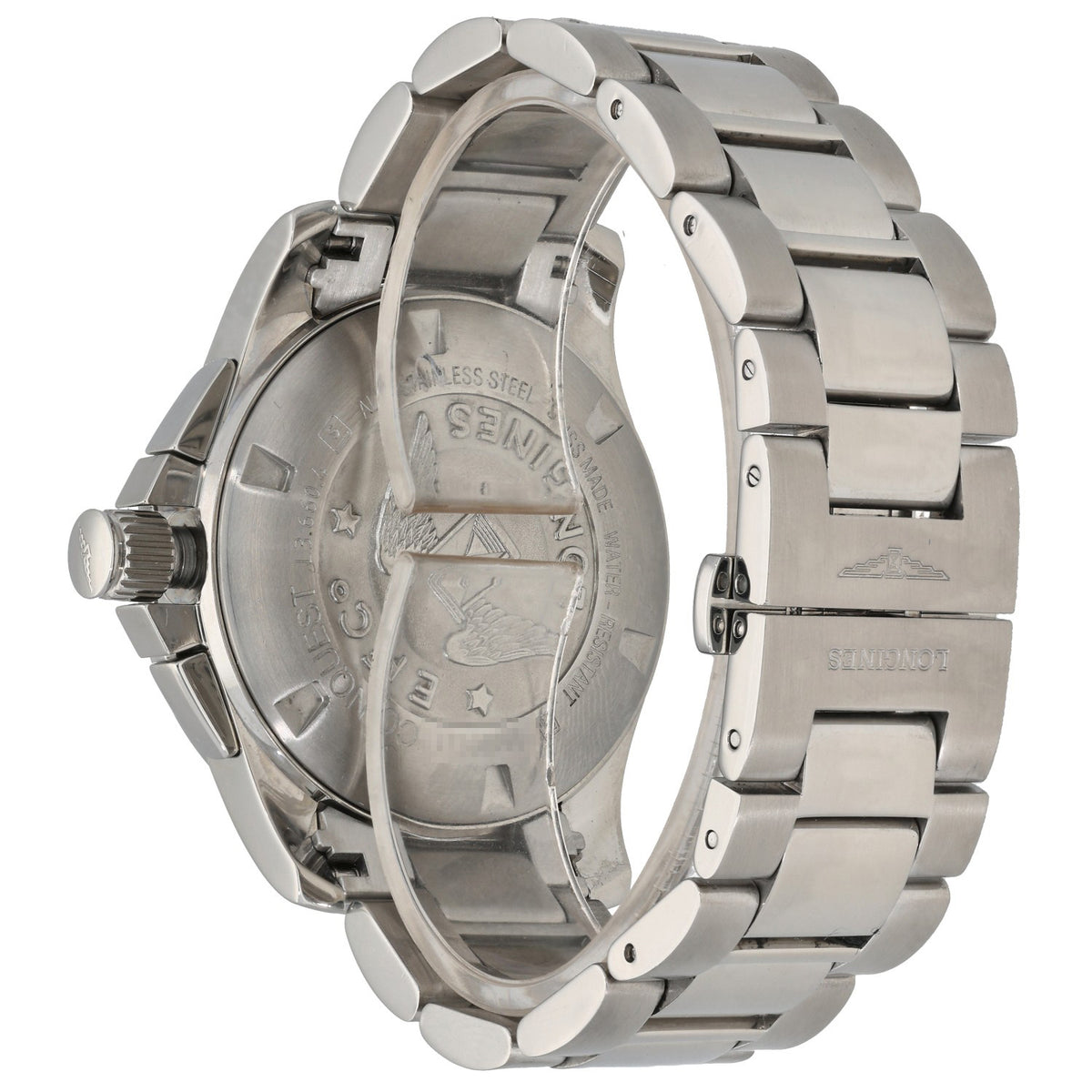 Longines Conquest L3.660.4, 41mm stainless steel case and bracelet, back image