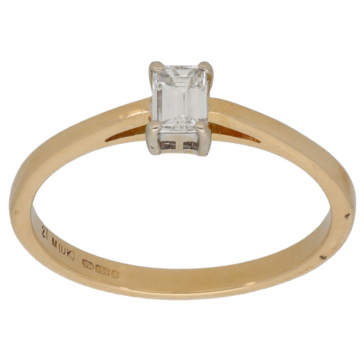 18ct Gold 0.27ct Diamond Solitaire Ring Size P