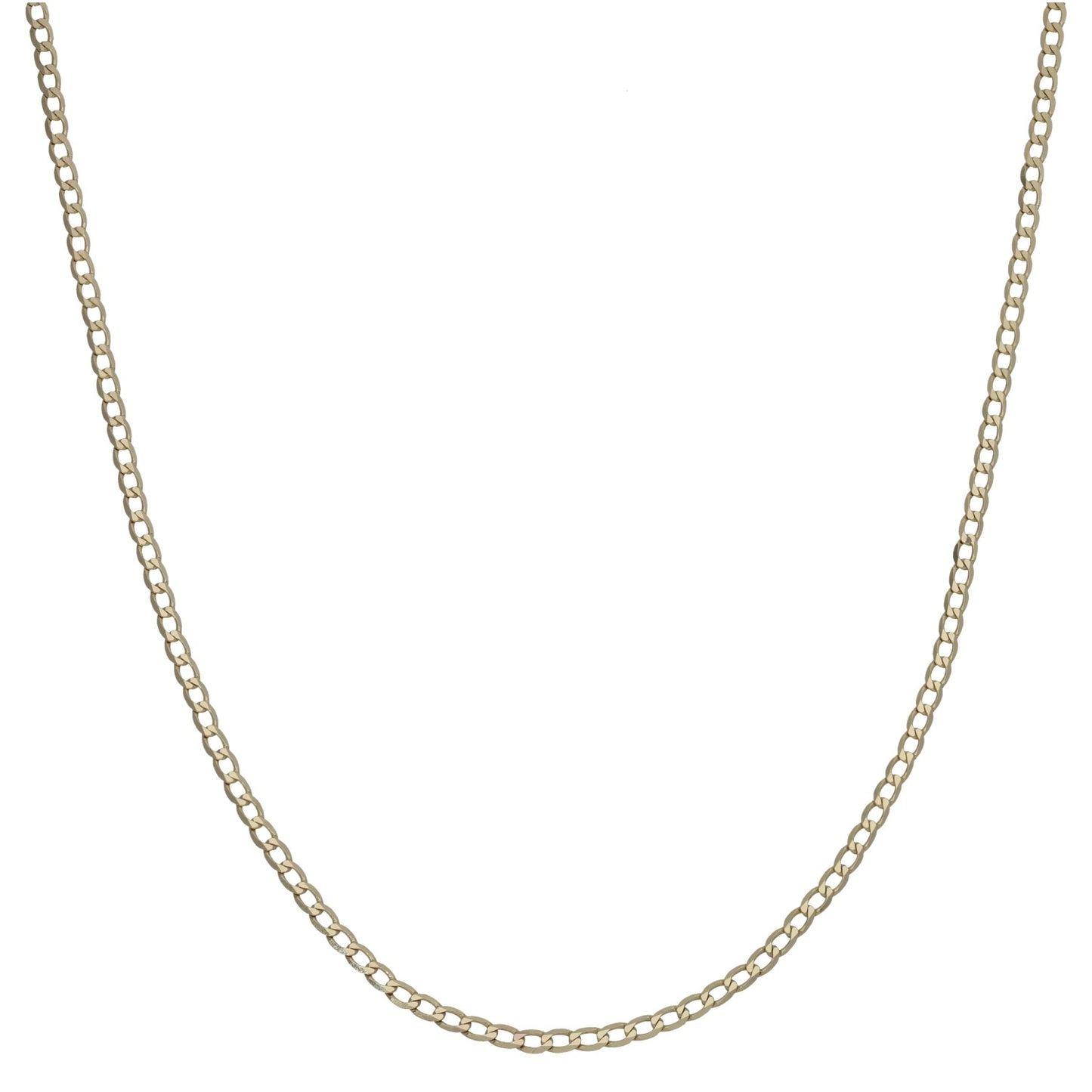 9ct gold curb chain necklace with interlocking links