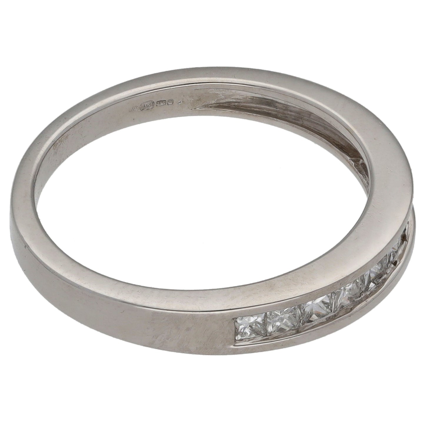 9ct White Gold 0.50ct Diamond Half Eternity Ring Size O