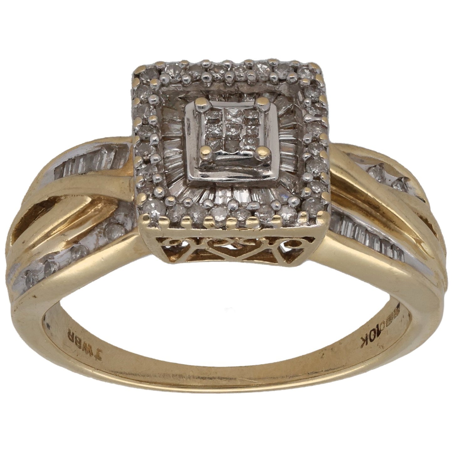 9ct Gold 0.45ct Diamond Cluster Ring Size N