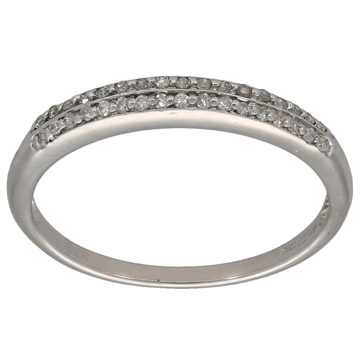 9ct White Gold 0.17ct Diamond Half Eternity Ring Size N