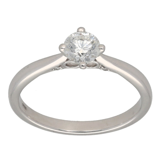 18ct White Gold 0.55ct Diamond Solitaire Ring Size O