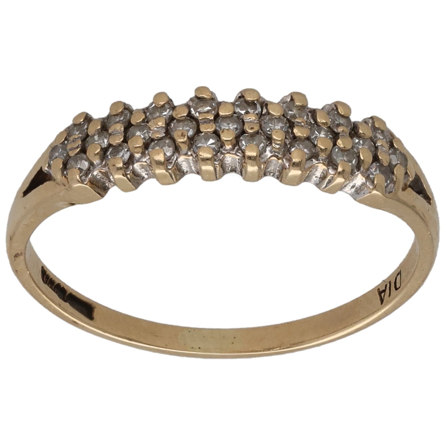 9ct Gold 0.125ct Diamond Half Eternity Ring Size K